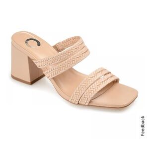Journee Collection woven block heel sandals 8.5